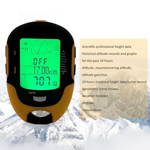 Elektronische GPS hoogtemeter, FR510 ABS IPX4 Degree Waterdicht, Buitennavigatie, Hoogtemeter, Kompas, Vochtigheid, Temperatuur, Weer Trend Display 3