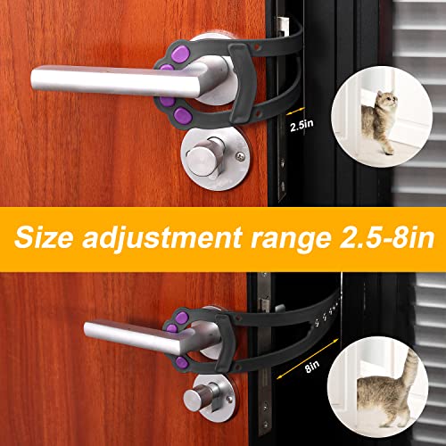 2 st Cat Door Holder Lock, Kat Paw Vorm Kattendeur Bracket Vergrendelen verstelbare deurband voor Huisdieren te laten Katten binnen, Houd honden buiten(Grijs) 3