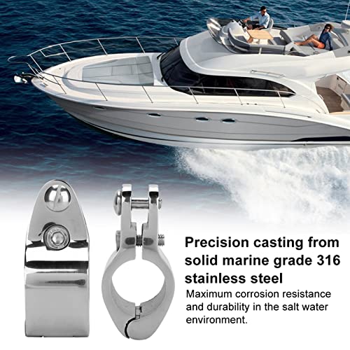 2Pack Boot Bimini Top 1inch Hinged Jaw Slide Rail Mount, Boot Top Jaw Slide/Top Cap Yacht past op externe Eye End Heavy Duty Boot Hardware(20mm) 4