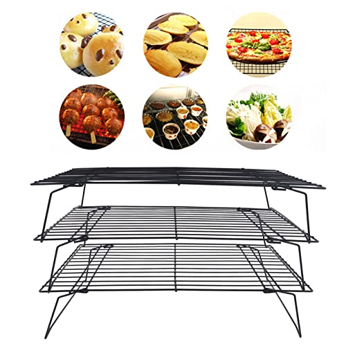 3 Tier Bakken Koelrek 13" Iron Nonstick Checkered Bakrek voor koken drogen roosteren Dessert Koffie Shop Cookie Brood Cake 5