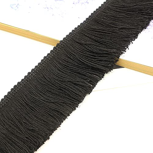 5 m 5 cm Tassels Fringe Land Cutting Fringes Decoratie Band Dans Fringe Naaiaccessoires voor kleding kostuums DIY Naaigordijnen Tafel Runner Decoratie Zwart