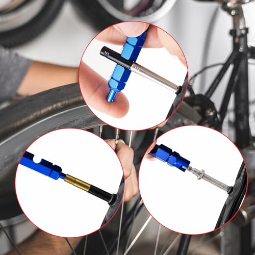 Band Valve Verwijderaar, Auto Valve Gereedschappen, Valve Reparatie met Dubbele en Enkel Hoofd Valve Kern, Valve Core Reparatie Gereedschap voor Auto, Motorfiets, Fiets, 44 stuks 5