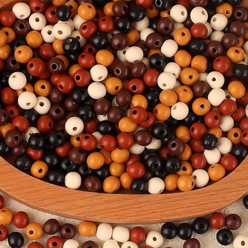 500 st Assorted 10mm houten kralen kleuren Vintage ronde natuurlijke houten kraal Macrame Spacer houten kralen voor ketting armband makenDIY Handgemaakte decor (10mm)