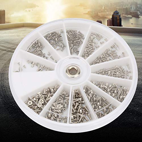 600 st Roestvrij stalen schroefset M1.0 M1.2 M1.4 M1.6 Platkopschroeven met schroevendraaier voor Oogglas Reparatiegereedschap