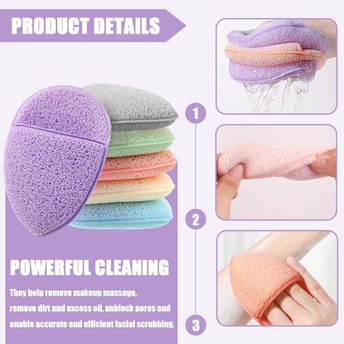 12 stuks gezicht Sponzen voor het reinigen van zachte Exfoliating Pads Bad Sponge Handschoen Herbruikbare Puff voor Deep Pore Reiniging Blackheads Dagelijks gezicht reinigen Mannen Vrouwen 4