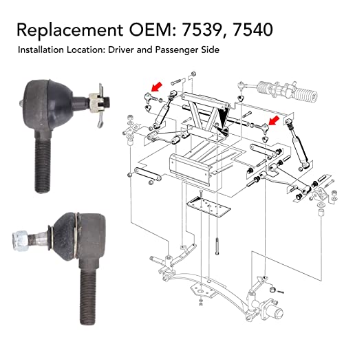 2 st. Tie Rod End, 7539 Club Auto Tie Rod End 7540 Bestuurder Passagier kant Tie Rod End Vervanging voor Club Auto DS Gas elektrische winkelwagen 1976-2008 5