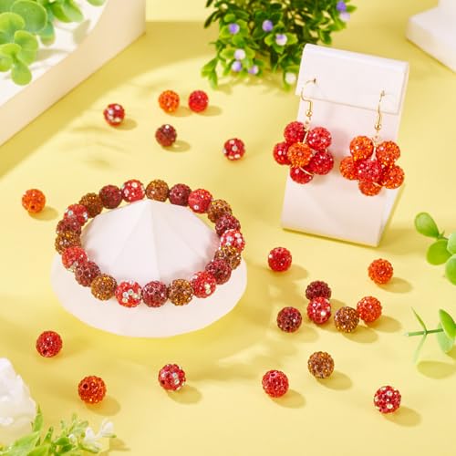100st 10mm ronde schijf Bal kralen Red Rhinestone Klei kralen Crystal Spacers Bulk voor sieraden het maken van kerst kralen kralen Pen decoratie
