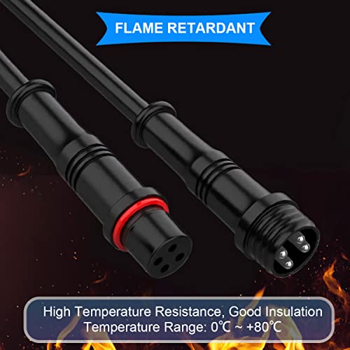 5 Paren Waterdichte 4-pins LED-kabel - Man en vrouw (Klein) met 0,2 mm2 24 AWG draadverlengkabel IP67 20 cm voor auto, vrachtwagen, boot 5