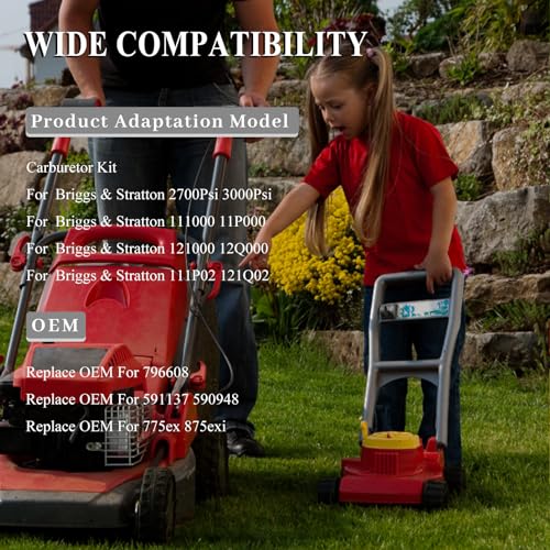 Carburator Kit voor Briggs & Stratton 2700 3100PSI 796608 591137 590948 594287 799248 3
