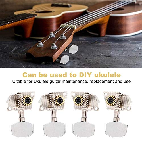 Ukulele Stimmwirbel, 2L2R Klassieken Silent Ukulele Mechanik f ̈1r Ukulele DIY Teile (Silber)