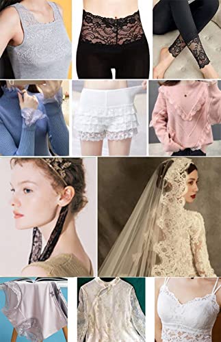 3m x 10cm Lace Trim Vintage Lace Ribbon Border Katoen Decoratieve Lint Decoratieve Lint Decoratieve Lint Decoratieve Lint Stof Kant Trim voor DIY Ambachten, Bloemenverpakking, Tafelkleed Decoratie, Cadeaupapier 3