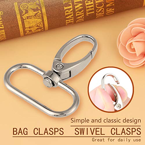 20Pcs Swivel Pocket Clasps, 32mm/38mm Zinklegering Swivel Trigger Clips Sleutelhanger, Sleutel Ring Karabiners voor DIY Lanyards Wallet Naaiproject(32mm) 4