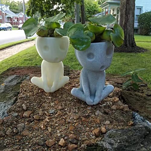 Head Planter Pot, Luminous Face Planter Pot, Cactus Planter, Cute Resin Succulent Planter Bloem Pot voor Home Office Decor 5