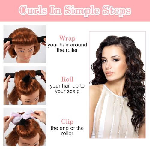 3 stuks warmtevrije Curlers, Overnachting warmtevrije Curls, Blow-Out Rods, Headband, DIY Waves, Curling Iron met haken, Curls voor het slapen, Styling Tool voor de meeste haartypes 5