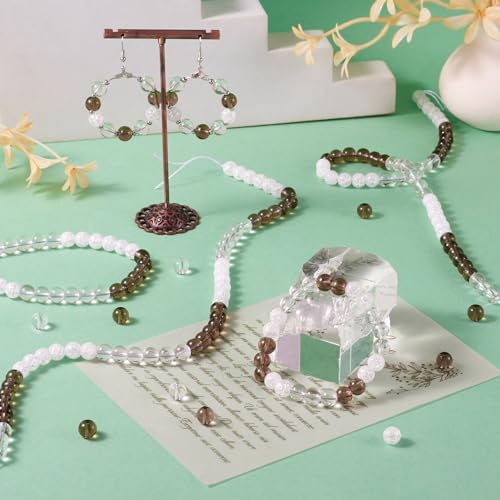 Transparante Glazen Kralen 5 Strands 8mm Cracking Glass Ronde Kralen Crystal Glas Losse Kralen voor DIY ambachten armbanden Sieraden maken