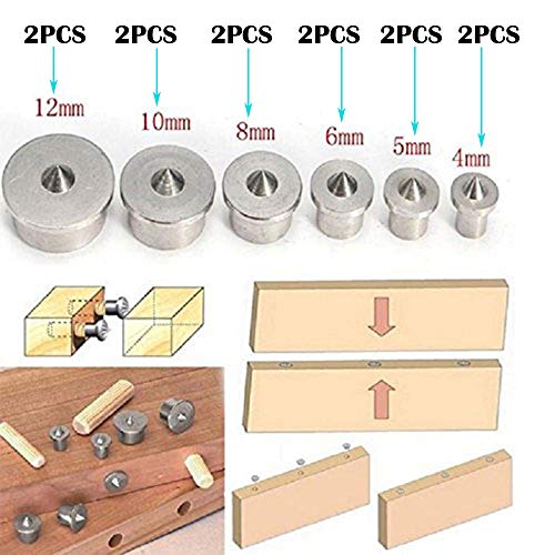 Houten uitlijning Stud Centering Tip Marker Boorcentrum, 4/5/6/8/10/12mm(12 PCS) 4