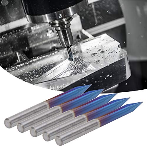 5 st Graveren Bit 2 Fluiten V Tip 4mm Shank Recht End Mill Cutter Tungsten Steel Blue Coating Milling Cutter Carving Tool 4x0.3x20 3