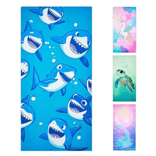 Strandhanddoek voor kinderen, 140 x 70 cm, Cotton Badhanddoek, Strandhanddoek voor meisjes en jongens, Vakantie Must Haves