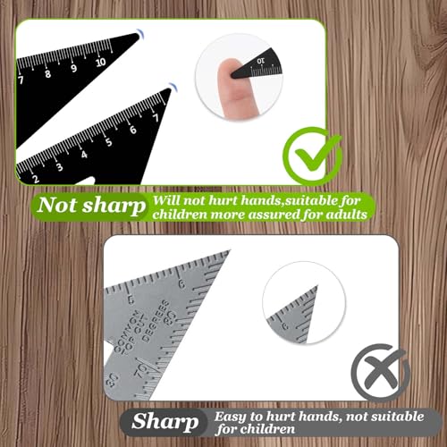 5 Stuk aluminium Legering Liniaal set, Metaal Geometrie Driehoek Liniaal set, Liniaal Protractor set voor studenten, leraren, ingenieurs en ontwerpers 3