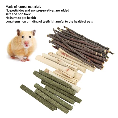 Molars Holz Hamstertak Grass Stick Sweet Bamboo Gemengde Chew Stick voor Meerschweinchen Kaninchen(200g) 4