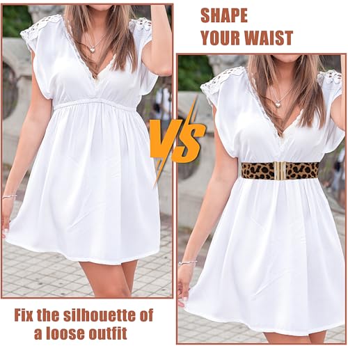 Brede elastische tailleband voor vrouwen, vintage elastische tailleband met luipaardprint, mager jurkje, broekriem 4