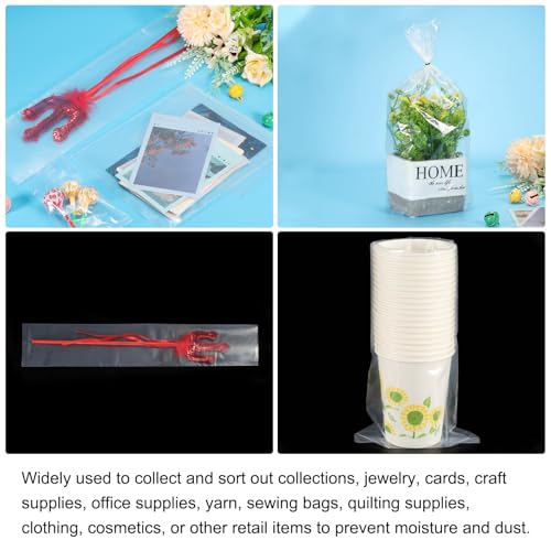 30 stuks Heldere platte Open Plastic Poly Tassen 8x12 Inch 4 Mil verpakkingstassen voor voedsel, thuis, verzamelobjecten Opslag, Proof Brood, Plakken 5