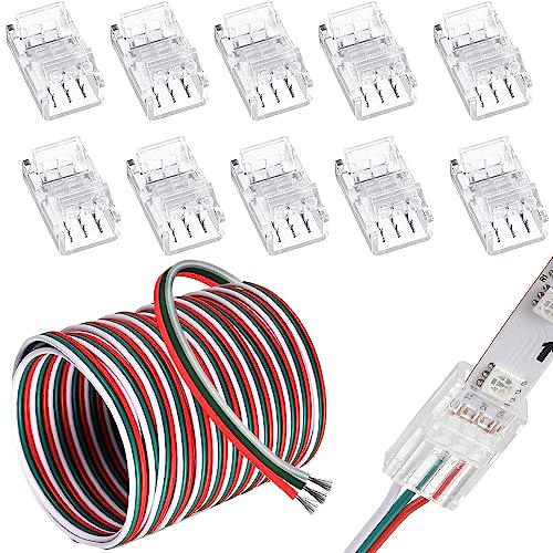 5m 22 AWG 3 Pin LED Strip uitbreiding Kabel DC 12V-24V Verbindingskabel + 10 st 3 Pin 10mm LED Strip Connector voor SMD 3528 2835 5050 5630 Plain LED Strip & Overig DC 12V, 24V LED