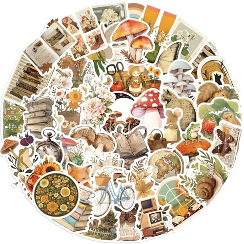 Retro Animal Stickers voor tieners en volwassenen, 50 stuks, Retro Dieren, Waterdichte Vinyl Stickers Set, Auto, Motorfiets, Fiets, Skateboard, Snowboard, Bagage, Laptop, Koffer, Helm