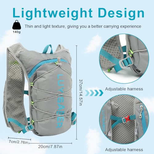 Running Rugpacks, Lichtgewicht Hydration Vest Rugzak met Reflectief Design, Vrouwen Mannen Functioneel Running Vest, Hydration Vest Pack voor Outdoor Klimmen Wandelen