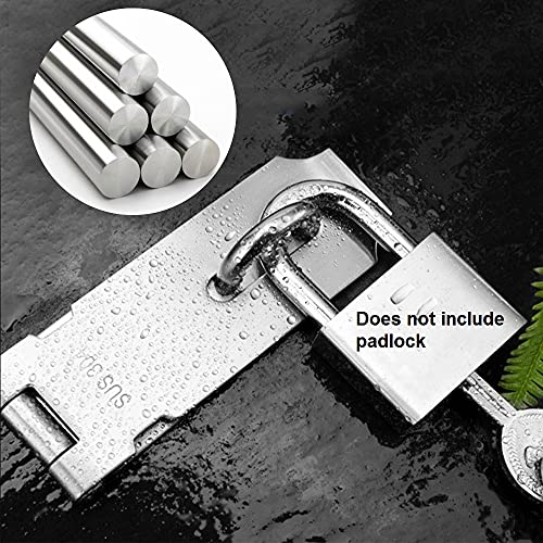 Haspe Scheerroof, 5 inch hangslot, 304 Roestvrij stalen deur slot, zwaar apparaat, beveiliging deur hardware met schroeven voor houten deur kast, zilver 5