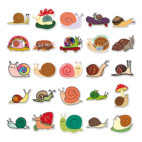 Snail Snail Stickers set Stickers kinderen tieners 50 stuks dieren waterdicht Vinyl Decals Laptop Skateboard Kofferhelm Autofiets mobiele telefoon Motorrijwiel Scrapbook Dagboekmokken 3