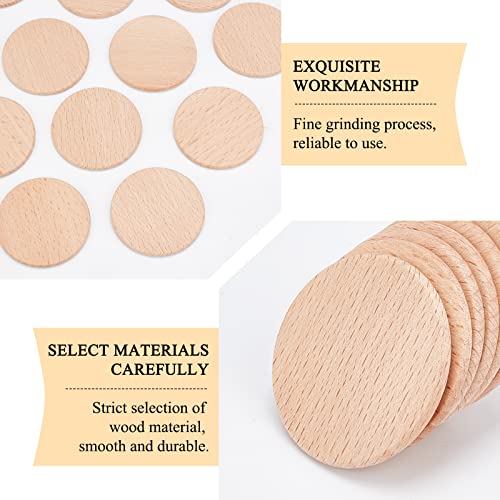 50 st Houten schijven, 5 cm onvoltooide houten cirkels, ronde sneden ornamenten voor DIY ambachten, schilderen, bruiloft en decoratie, Schaakkunst, 3.2cm Dik 4