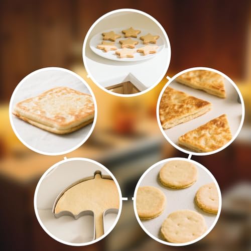 5 st Roestvrij staal Cookie vormen, Koreaanse suiker snoep gereedschap met ronde ster driehoek Paraplu Vierkante Vormen Bakgereedschap voor thuis keuken DIY Desserts Party Spel Kit 4