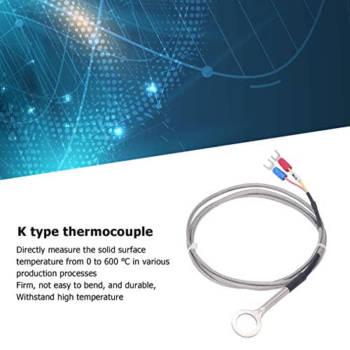 K-type thermokoppel Dia 14-40 tot 1000°C 304 Roestvrij staal Twee-banden temperatuursensor (1M) 3