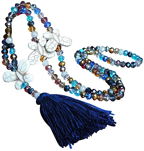 Modieuze dames Pullover ketting ketting Bohemian Tassel ketting lange kleurrijke kristal kraal koord vrouwen ketting handgemaakte parel ketting mode sieraden kostuum sieraden voor vrouw moeder dochter