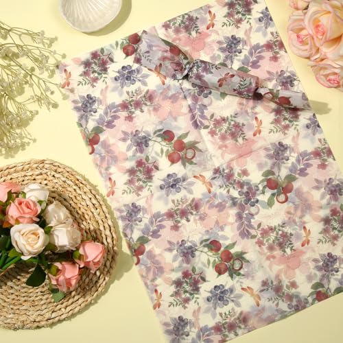 30 vellen Gedrukt weefselpapier, 50x35cm Gladde cadeaupapier Schattig cadeaupapier voor ambachten Decoratie partijen en bruiloften (Mangosteen) 4