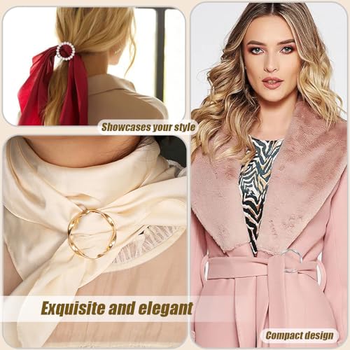 10st Sjaal Ring Clip, Shirt Ties Clips voor vrouwen Kleding Metaal Circle Gesp Kleding Decoratieve Accessoires Hoek geknoopt Knop voor Loose T Shirt Jurken (5 stijlen) 5