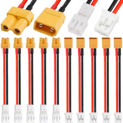 10st XT30 Plug naar JST PH2.0 Connector 22AWG XT30 Man Vrouw naar PH2.0 Man Vrouwelijke Converter Adapter, voor FPV auto, vliegtuig, Quadcopter