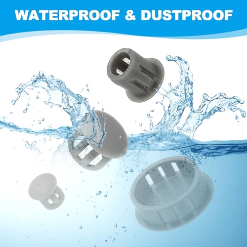 Plastic Hole Plugs, 34st 1 3/4" (45mm) Plastic Plugs Schroefgat Plug Snap Flush Panel Knockout Locking Plugs Meubilair Invoegen Einddop voor Ronde Gaten Keukenkast, Grey 5