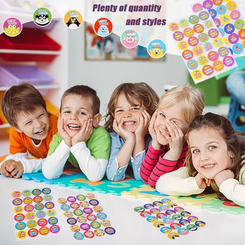 60 Sheets Reward Stickers voor kinderen, Kleurrijke Classwork Award Stickers, Goed gedaan Motivational Teachers, Prijs voor ouders, Beloning voor kinderen, Studenten (6 stijl) 3