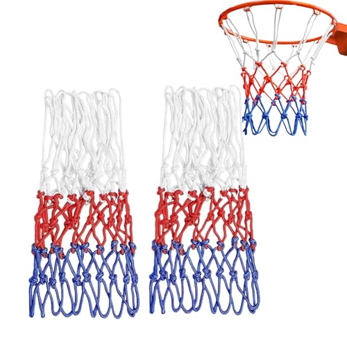 Verpakking van 2 Basketball Net Weerbestendig Standaard Grootte Nylon Basketbal Basket voor Standaard Grootte Basketbal Basket Net voor Basketbal Basket Outdoor Basketbal Basket