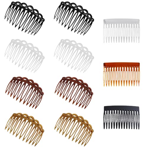 11 stuks Frans Side Hair Combs Twist Decoratieve Accessoires Plastic Headwear Accessoires Dames Hair Comb Decoratie voor vrouwen Bruids bruiloft Veil Meisjes Dikke (5 kleuren)