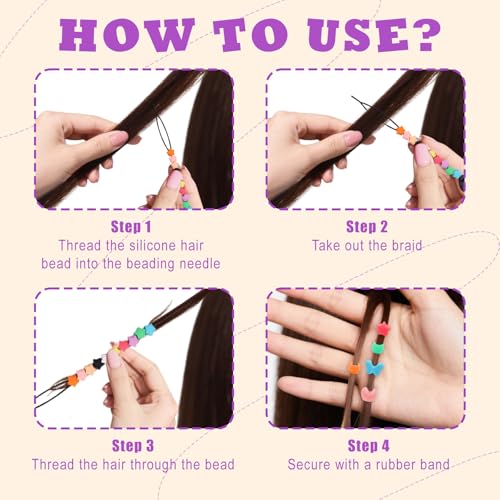 160 stuks Siliconen haar kralen voor meisjes, zacht gekleurde regenboog rubber Bands kralen voor het vlechten van haar accessoires set met 4 vormen 5