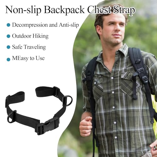 Rugzak Borstband, verstelbare Borstband met Quick Release Buckle Harness Rugzak Accessoire Strap voor Wandelen, Camping, Outdoor Adventures (Zwart) 4