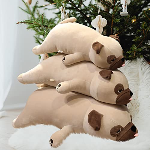 Pug pluche speelgoed, 50 cm, Lying Dog, pluche speelgoed, dier Kussen, schattig dier pop, Fluffy knuffel, cartoon pug Kussen, gevulde pluche gevulde speelgoed, knuffelspeelgoed, cadeau