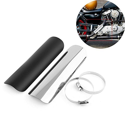 Universele Motor Uitlaat 50 mm 70 mm Uitlaatbuis Warmteschild Uitlaat Muffler Heat Protection Cover voor Motor Chopper Cruiser, siliver 5