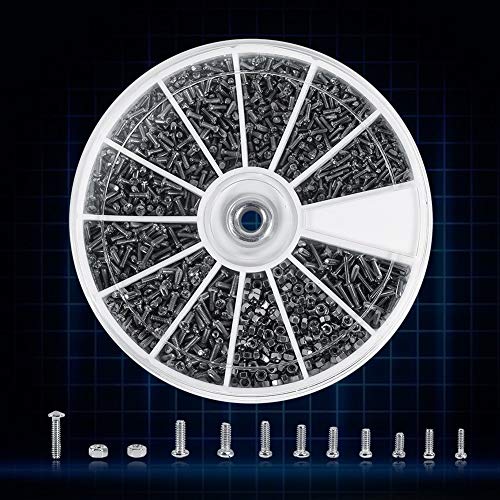 600 stuks, 12 soorten kleine schroeven, moeren, set M1, M1.2, M1.4, M1.6, voor elektronische horloges 4