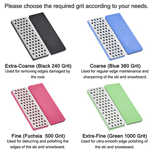 100mm Extra Coarse Snowboard Diamond Stone, 2st Ski Edge Grinder Diamond Rand Bestanden Snowboard Whetstone, Blauw 5