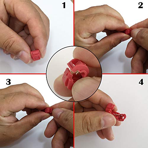 T-Branch Connector, T Quick Coupler + volledig geïsoleerd Flat Plug Kit (85 Pairs), Kabel Assortiment Quick Connectors, geel, 50 stuks, blauw, 60 stuks, rood, 60 stuks 3