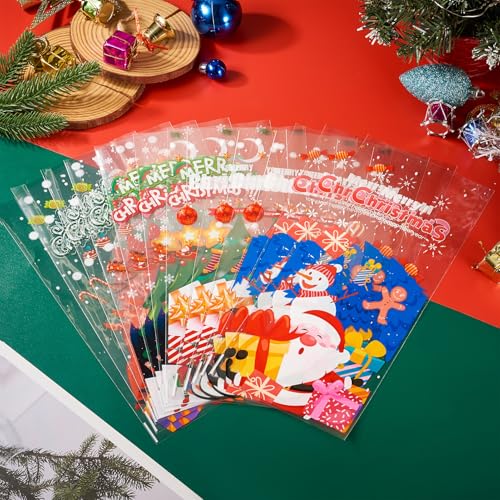 40 stuks Kersttassen 27.5x12.5cm Candy Cookies Snacks Pakket Tassen Kerstverpakking Tassen Zakjes Snowman Thema Tassen voor Kerstcadeaus Kerstcadeaus Party Favor 3